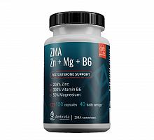 ZMA Комплекс витаминов для тестостерона Zn + Mg +B6, 120*500 мг